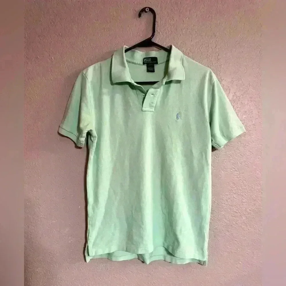 Polo Ralph Lauren Shirt Boys Size Large‎ Mint Green Rugby Preppy Heritage